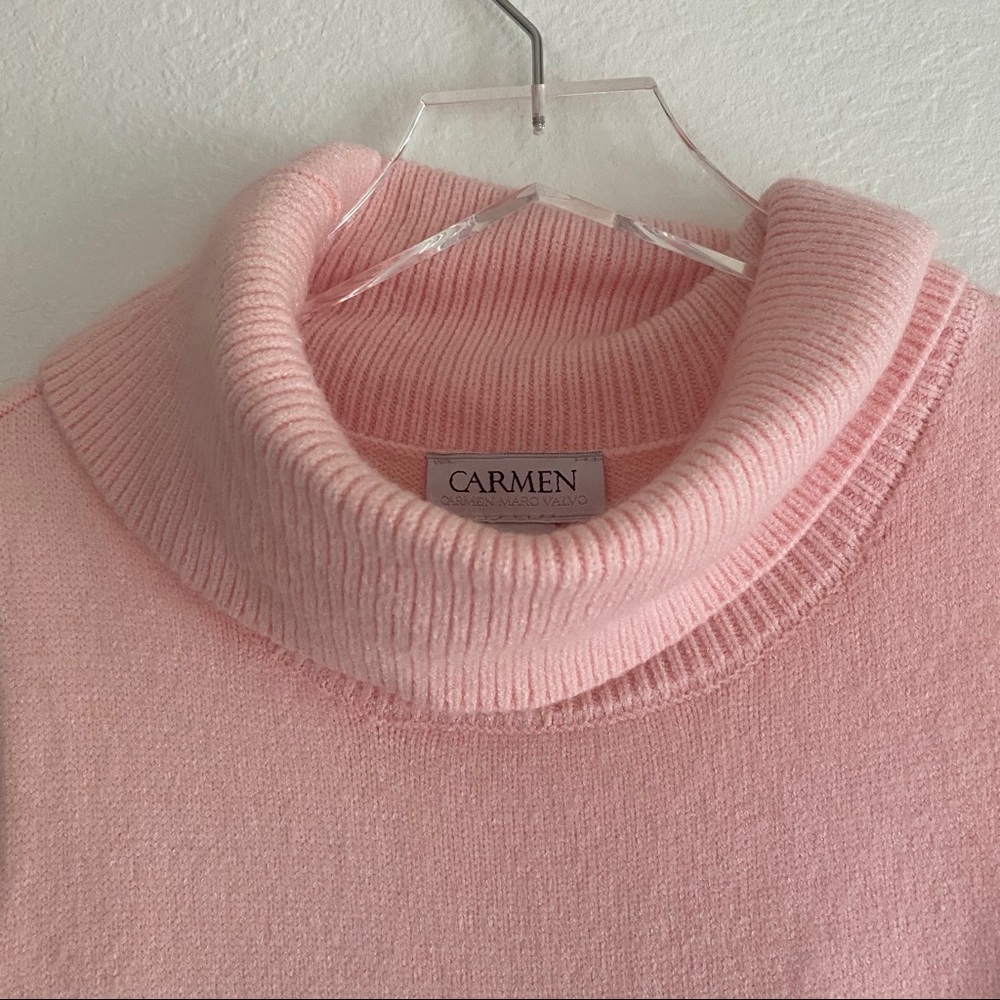 CARMEN MARC VALVO pink rollneck sleeveless sweater - Picture 10 of 12